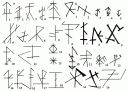 Знаки на деревянных предметах Неревского (А) и Готского (Б) раскопов